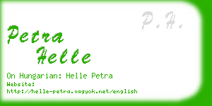 petra helle business card